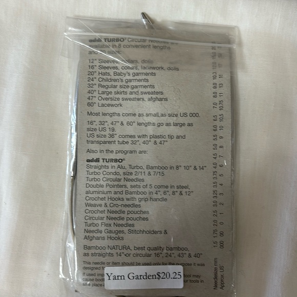 Knitting Needles Skacel Addi Turbo. Size US 13 16” - Picture 4 of 4
